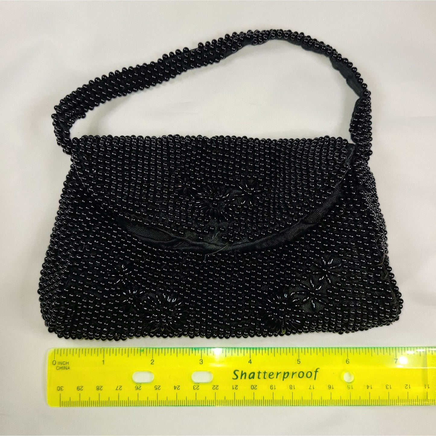 Vintage Hand Beaded Glass Bead Evening Purse