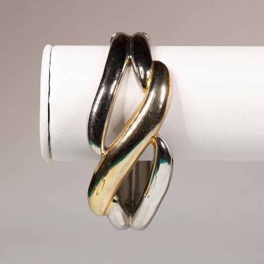Vintage Gold and Silver Toned Hinged Bracelet