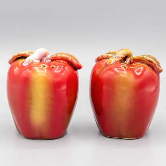 Ceramic Red Apples Salt and Pepper Shakers Set Fall Decor