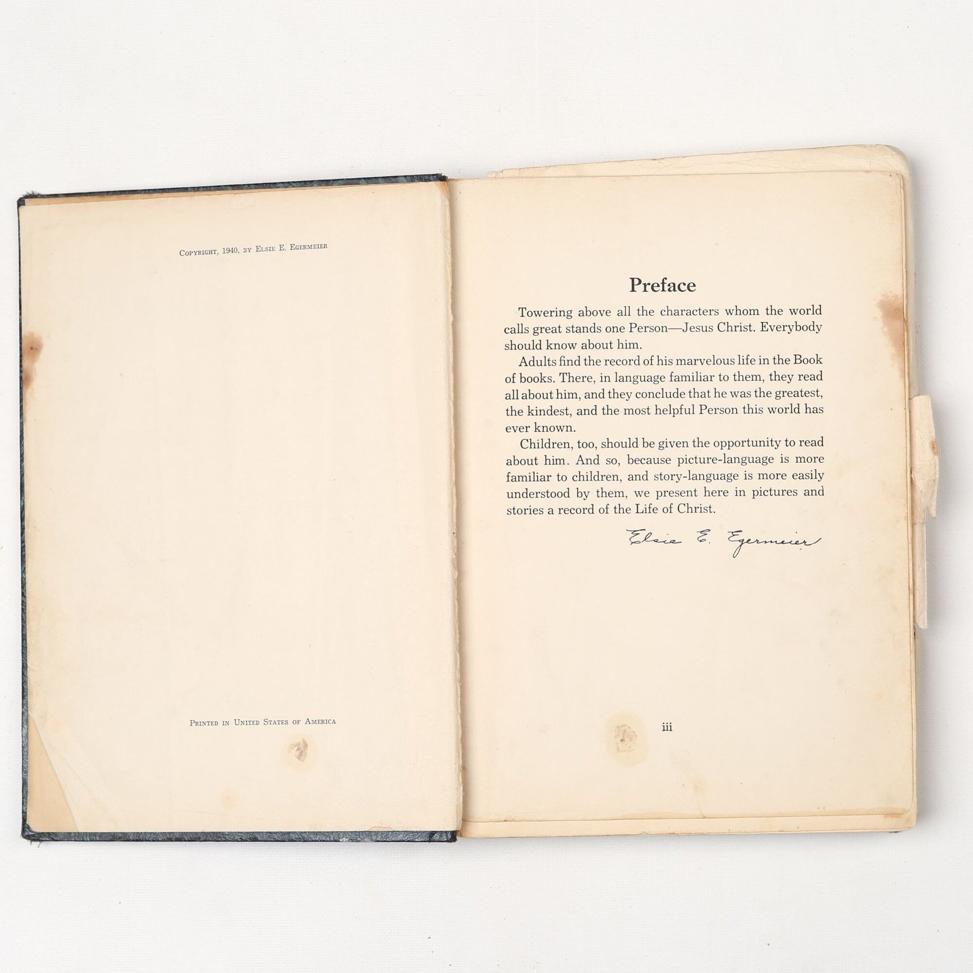 Vintage 1940 Book Picture-Story Life of Christ by Elsie E. Egermeier