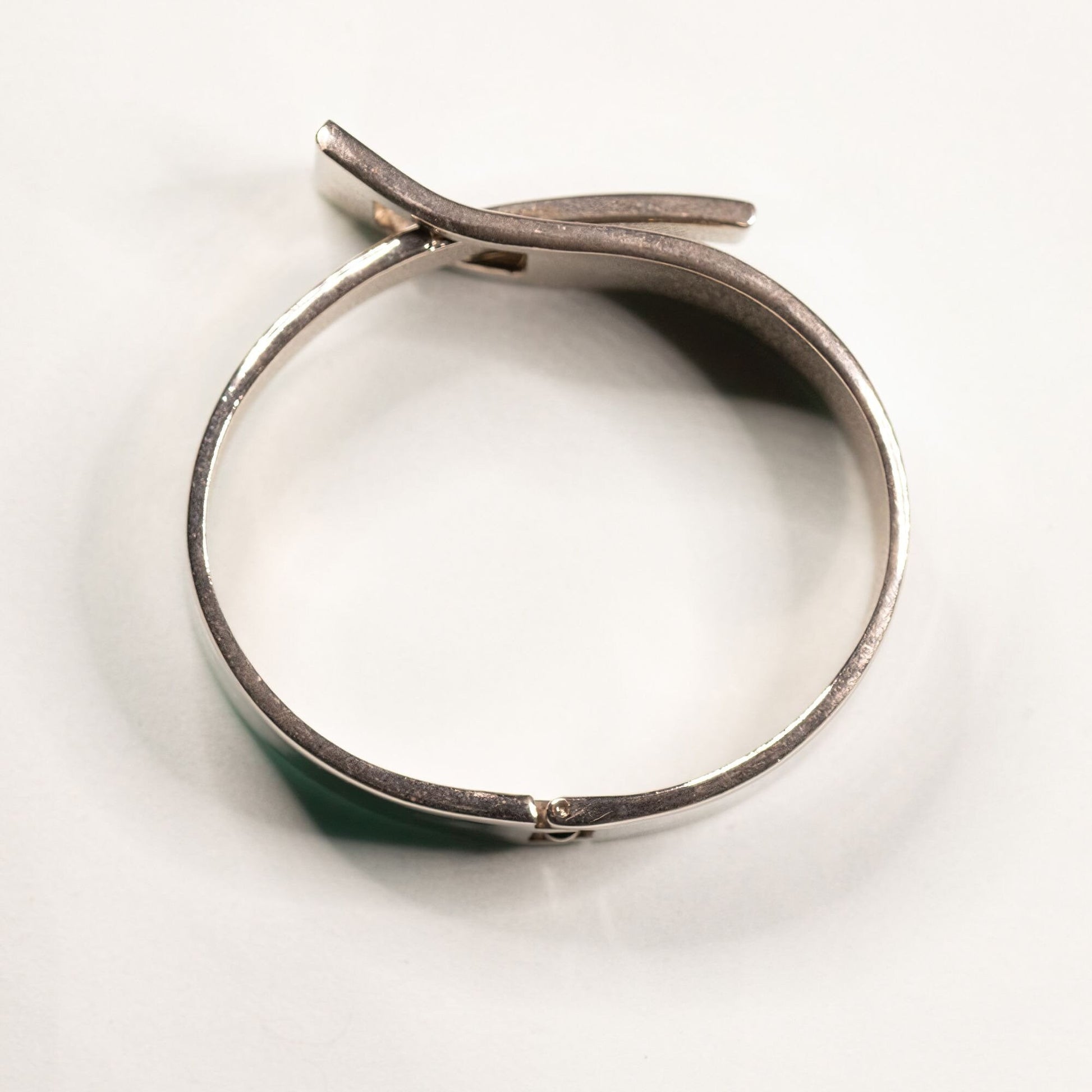 Vintage Silver Toned Hinged Mod Bracelet