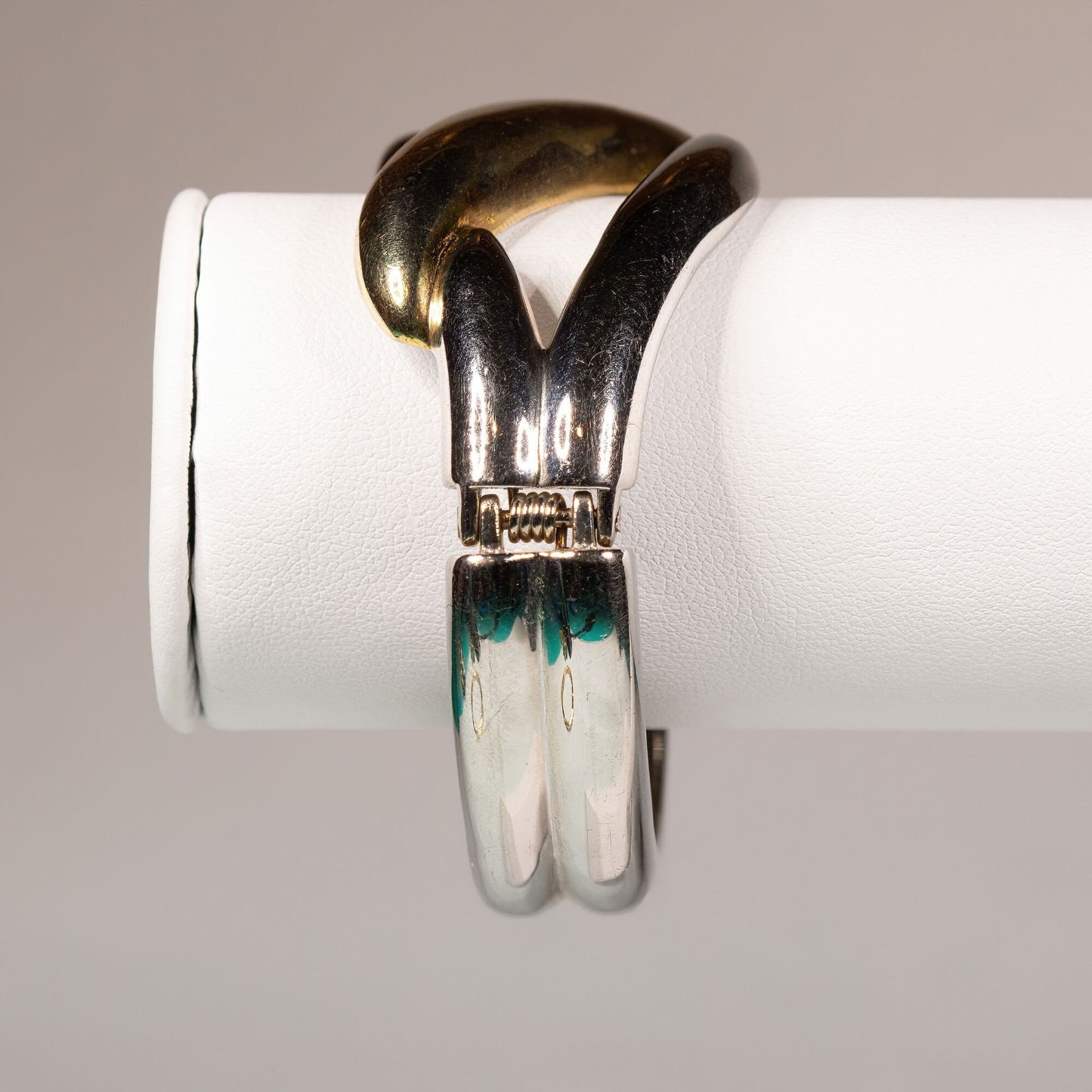 Vintage Gold and Silver Toned Hinged Bracelet