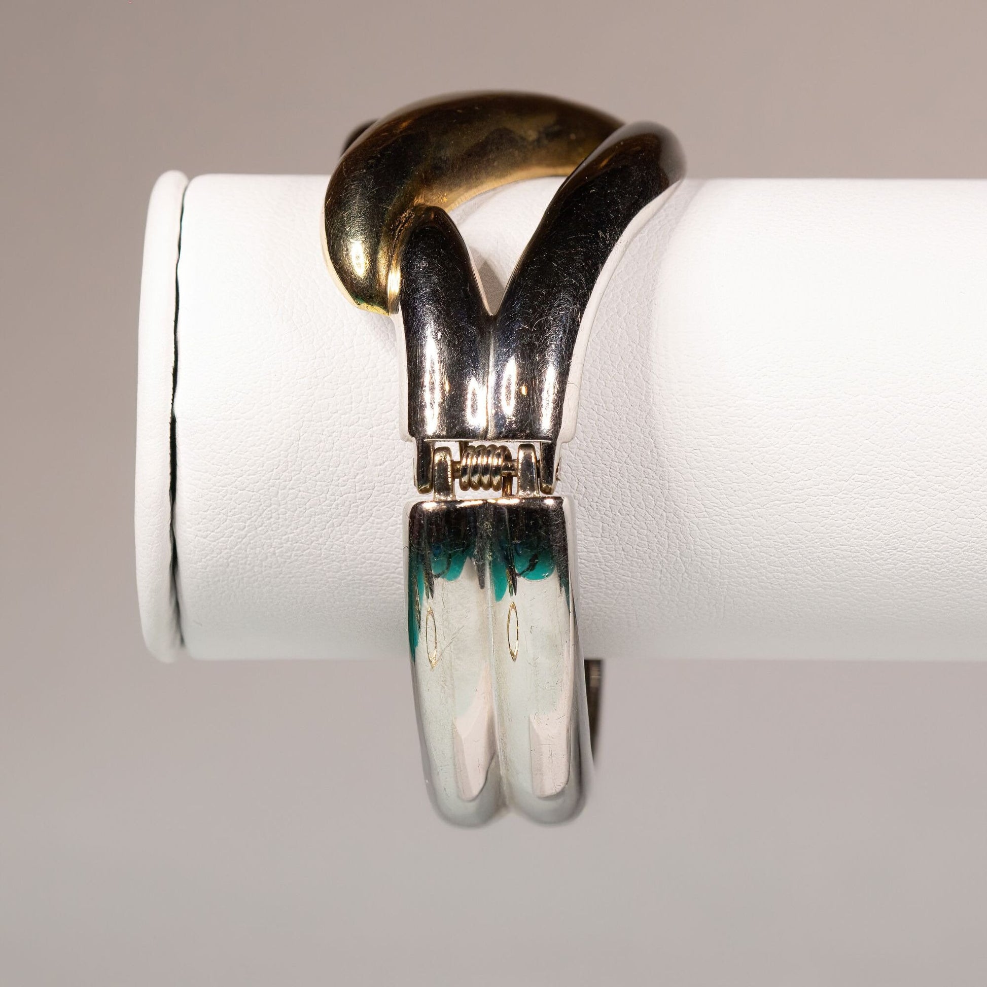 Vintage Gold and Silver Toned Hinged Bracelet