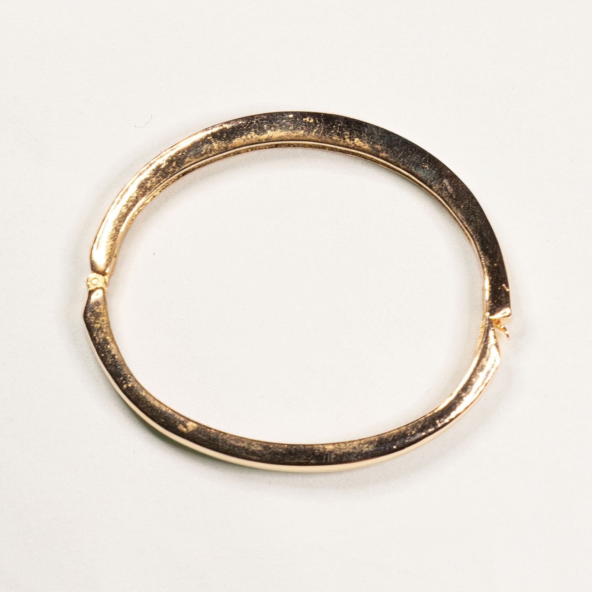 Vintage Rhinestone Hinged Gold Tone Bracelet