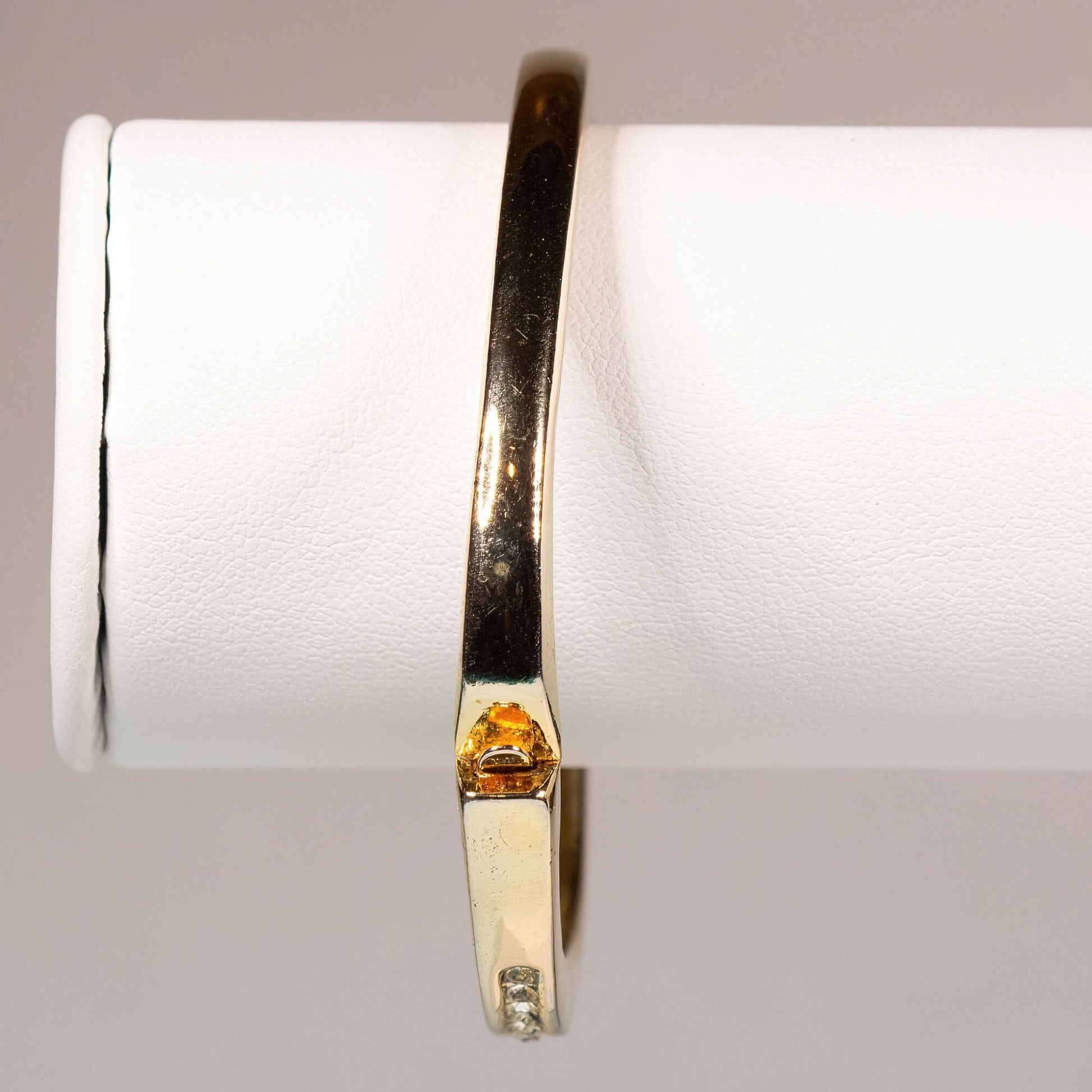 Vintage Rhinestone Hinged Gold Tone Bracelet
