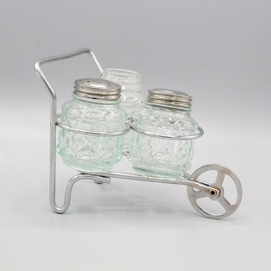 Vintage Salt and Pepper Shaker Set in Wheelbarrow