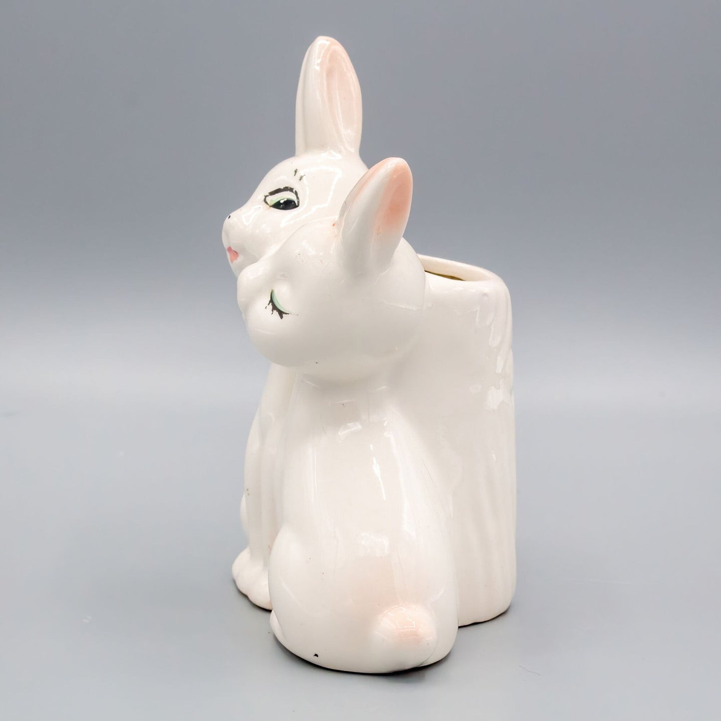 Vintage Ceramic Bunny Rabbit Bud Vase Planter