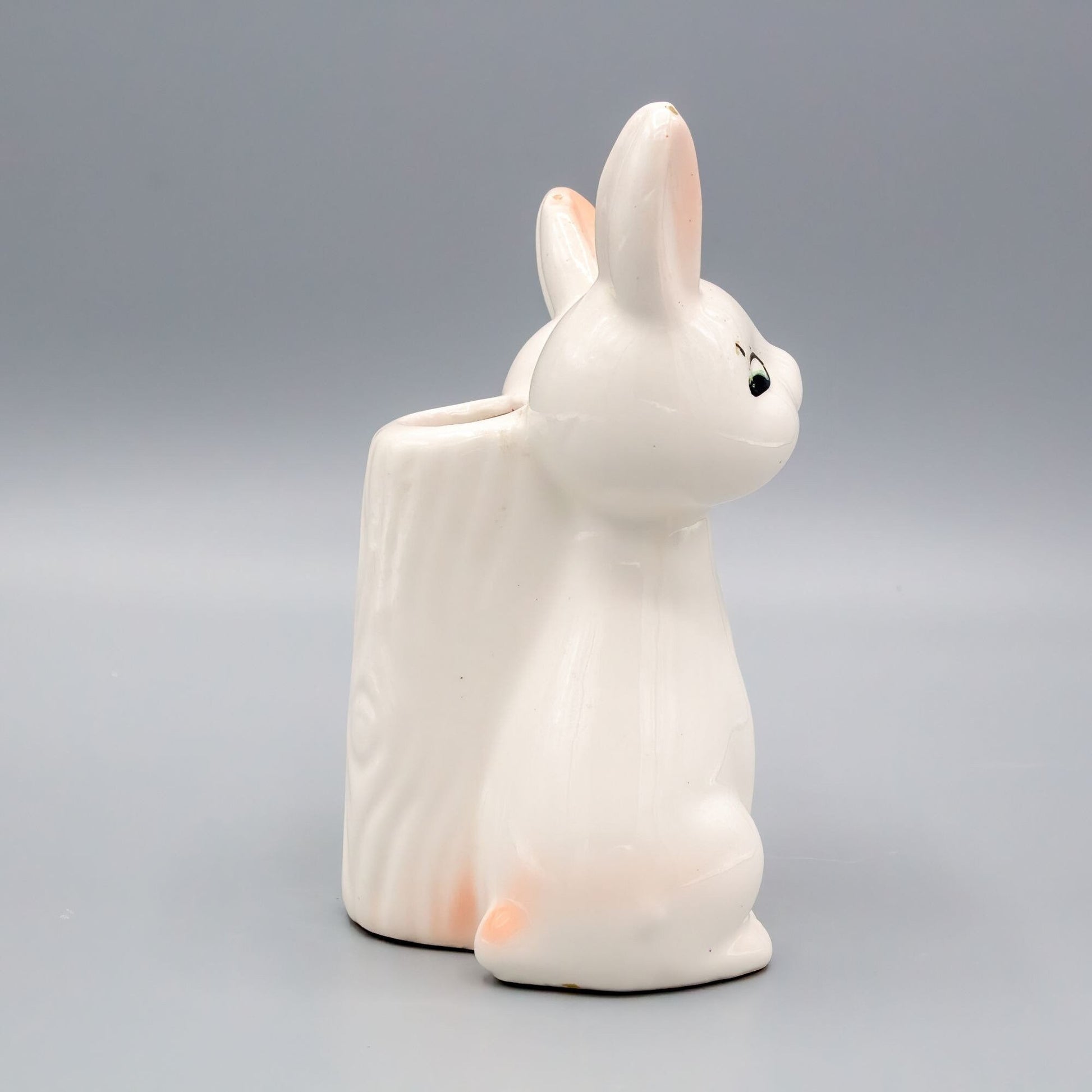 Vintage Ceramic Bunny Rabbit Bud Vase Planter