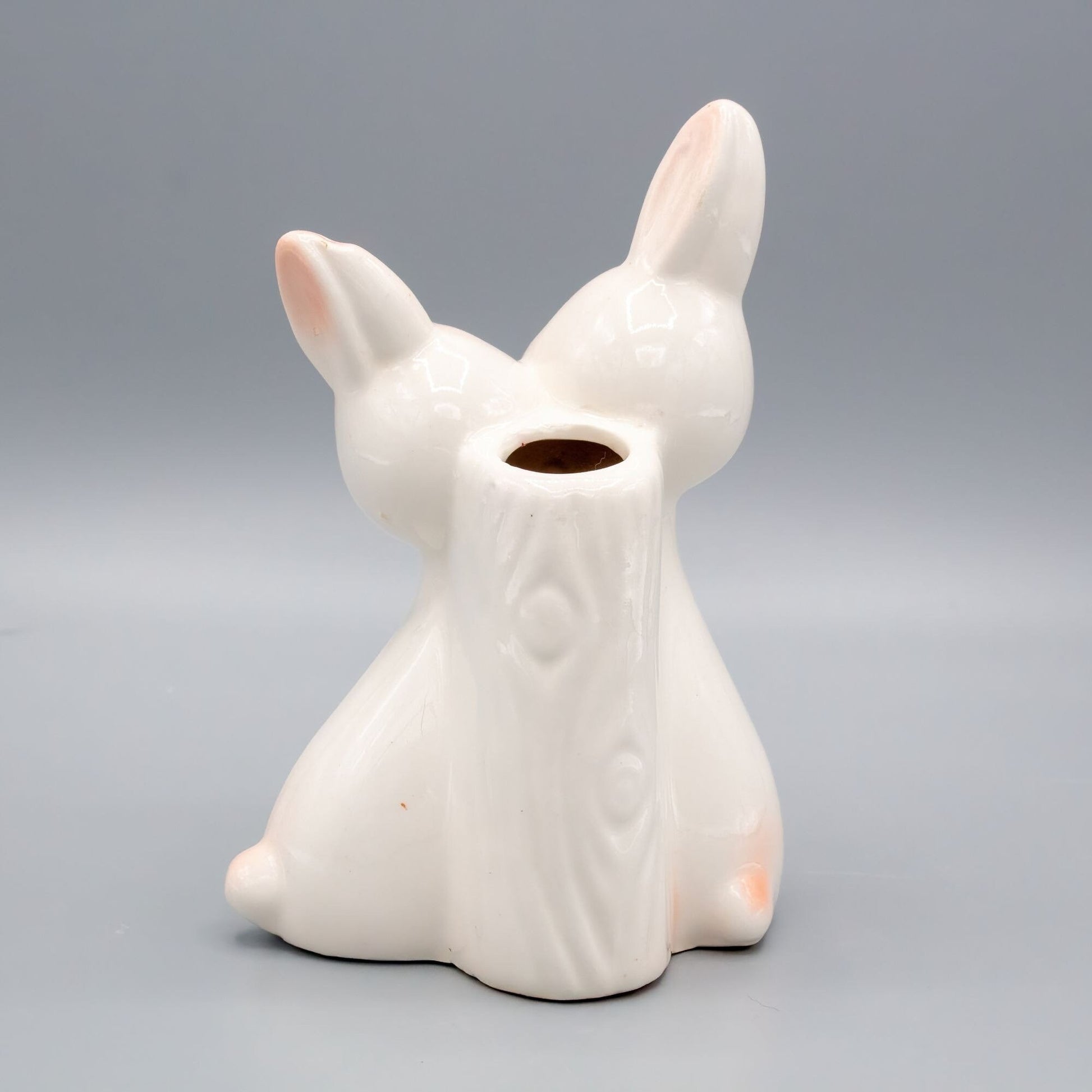 Vintage Ceramic Bunny Rabbit Bud Vase Planter