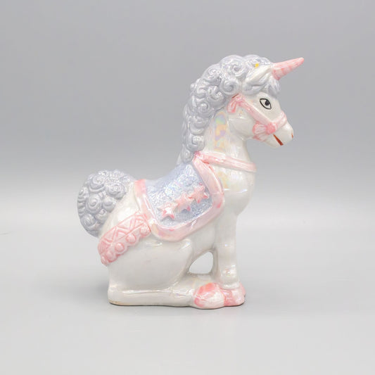 Vintage Lusterware Unicorn Ceramic Figurine