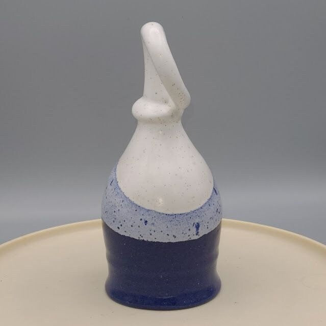 Studio Art Pottery Hip Mug for Meade or Decor Blue Ceramic Vessel