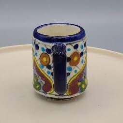 Vintage Mexican Talavara Espresso Mug Hand Painted Cup