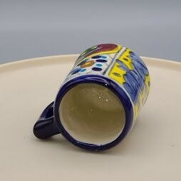 Vintage Mexican Talavara Espresso Mug Hand Painted Cup
