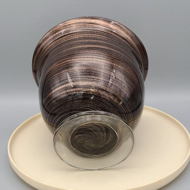 Hand Blown Glass Giltter Swirl pot or Console Bowl