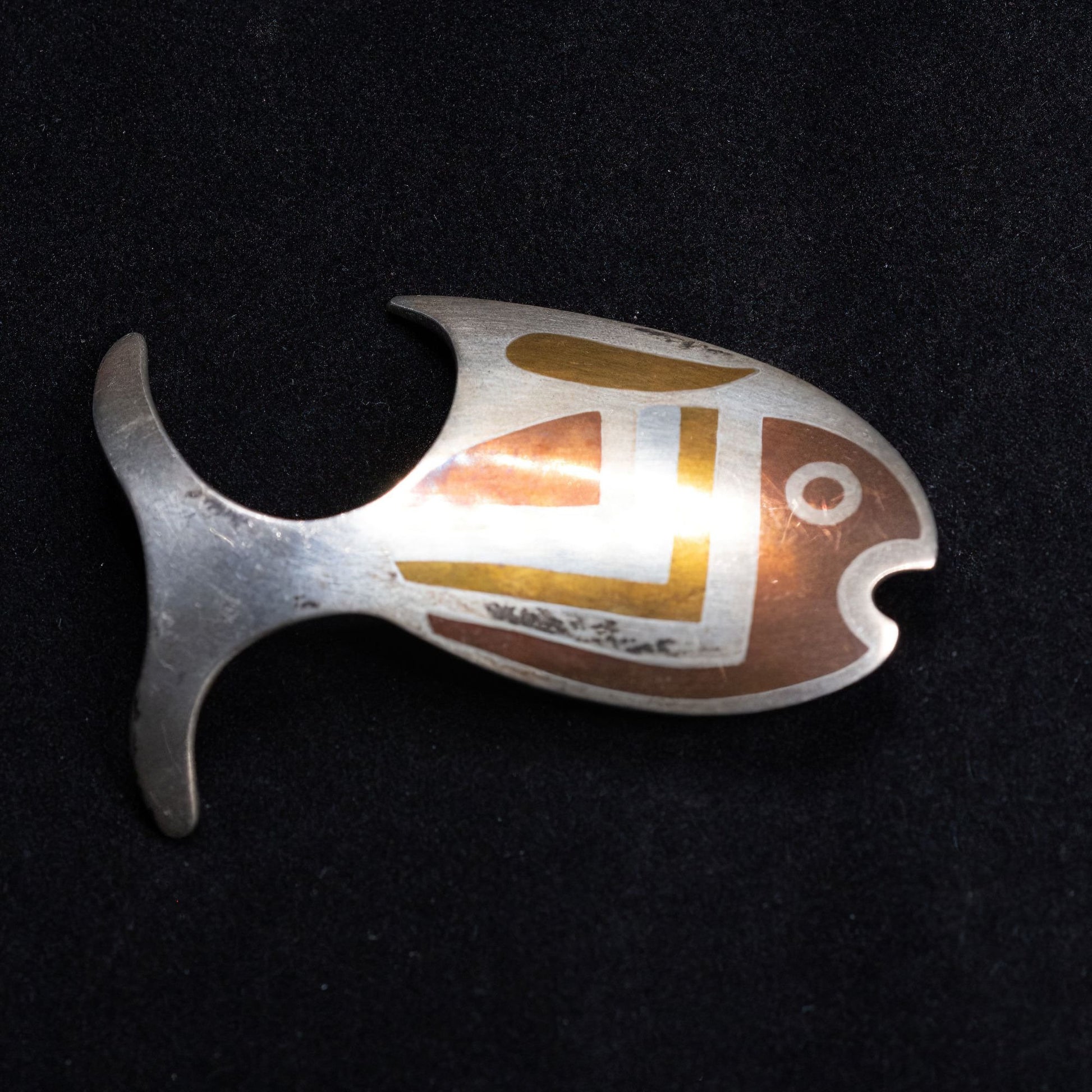 Vintage Mexican Sterling Silver Fish Brooch