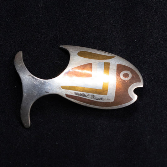 Vintage Mexican Sterling Silver Fish Brooch