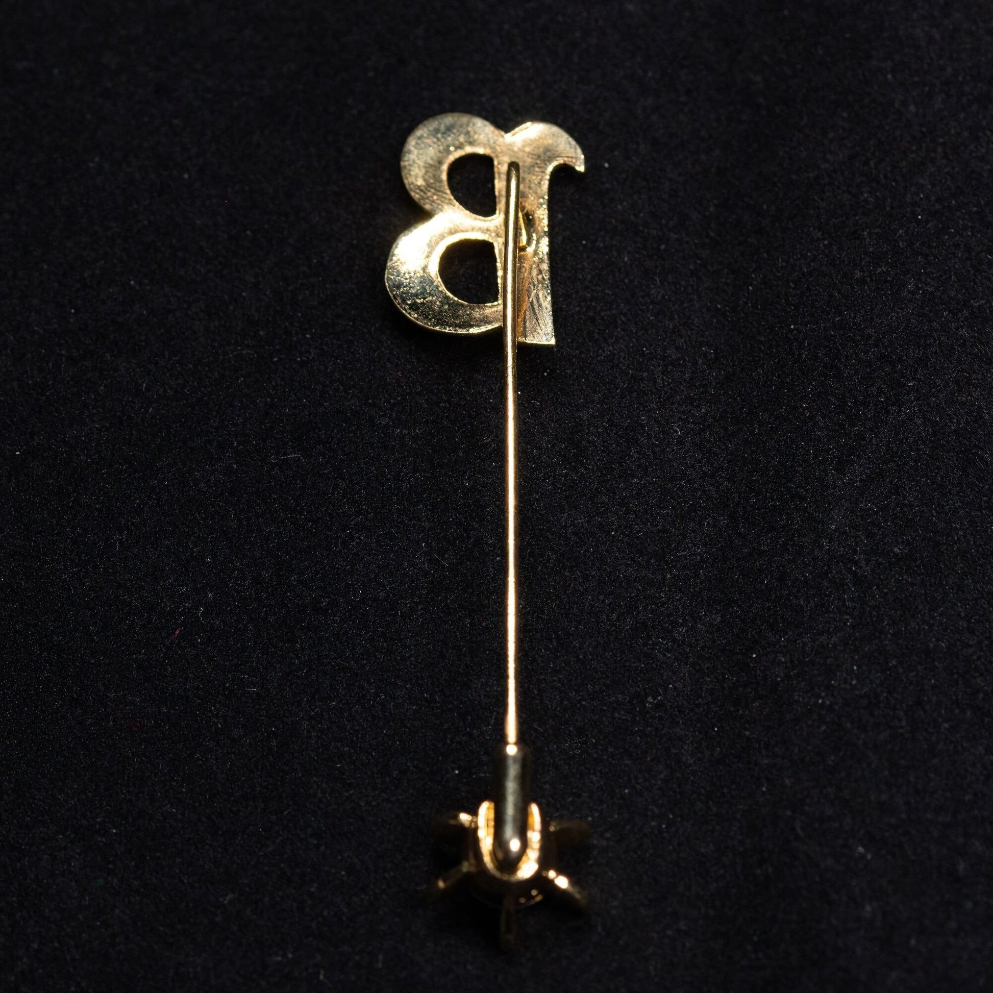 Vintage Letter Initial B Stick Pin Gold Toned Brooch