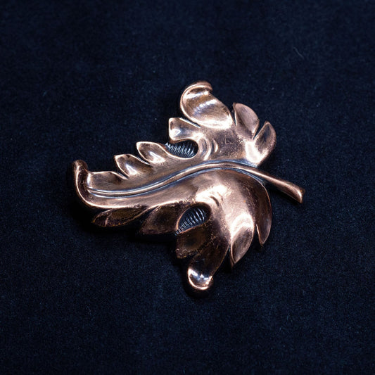 Vintage Leaf Bronze Toned Brooch