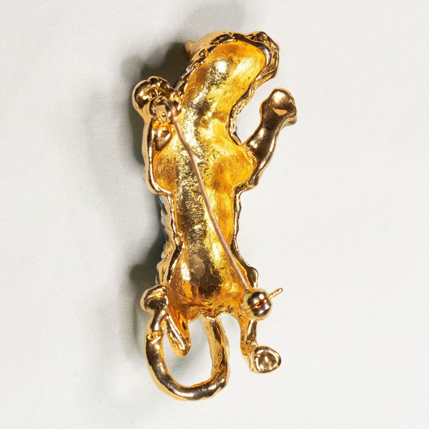 Vintage Tiger Gold and SilverToned Brooch