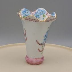 Porcelain Vase Hand Painted Signed By artist Floral with Gold Trim
