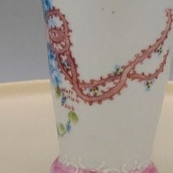 Porcelain Vase Hand Painted Signed By artist Floral with Gold Trim