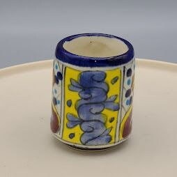 Vintage Mexican Talavara Espresso Mug Hand Painted Cup