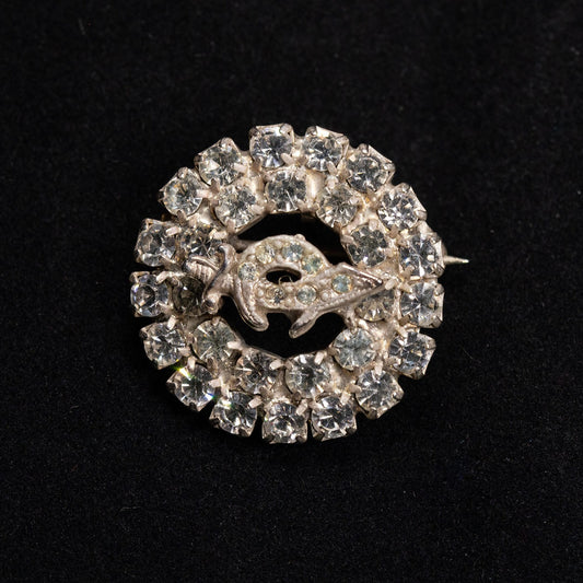 Vintage Shriner Scimitar Rhinestone Brooch
