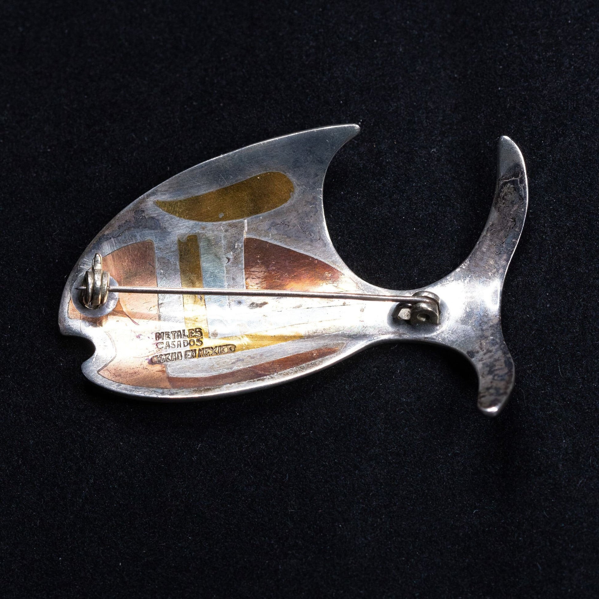 Vintage Mexican Sterling Silver Fish Brooch