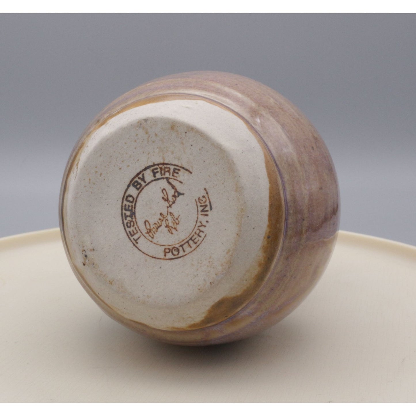 Rob Grimes Tested by Fire Pottery Signed Stoneware Vase Small Art Pottery