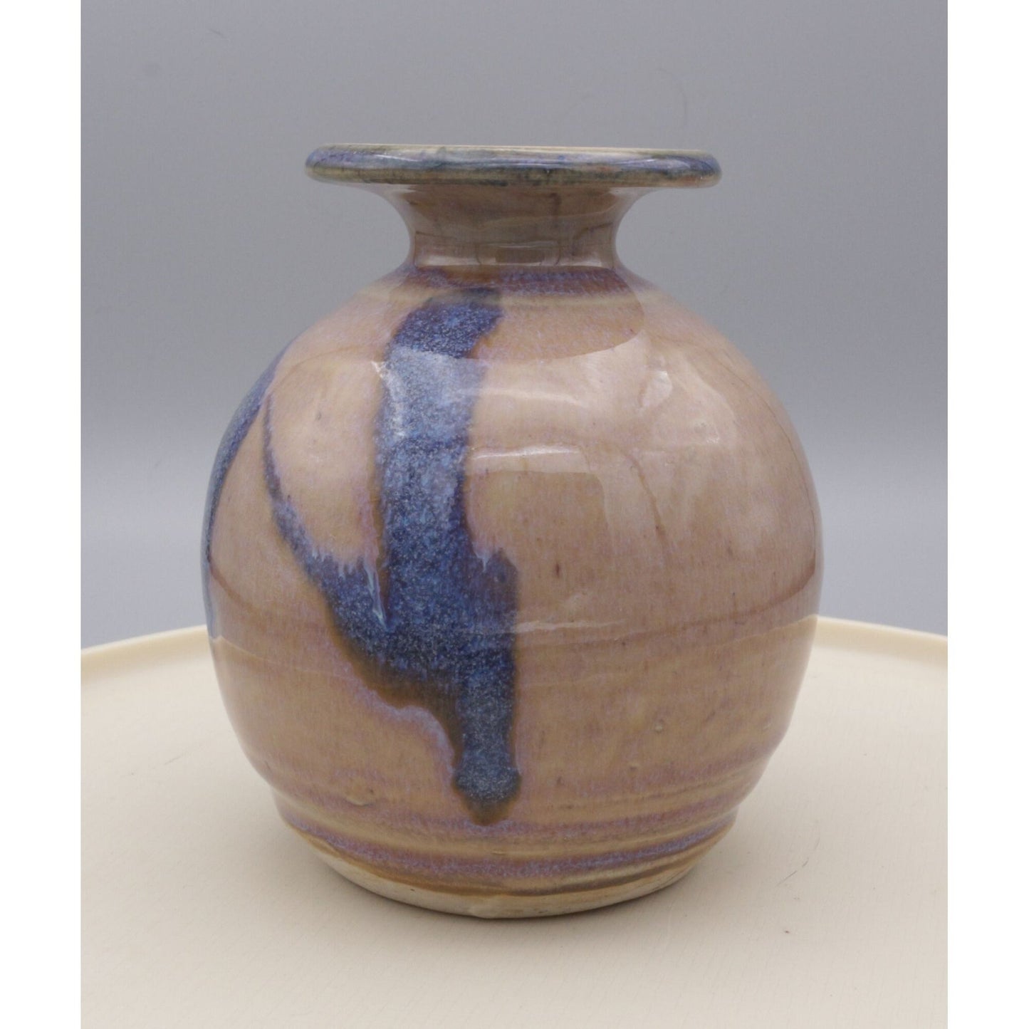 Rob Grimes Tested by Fire Pottery Signed Stoneware Vase Small Art Pottery