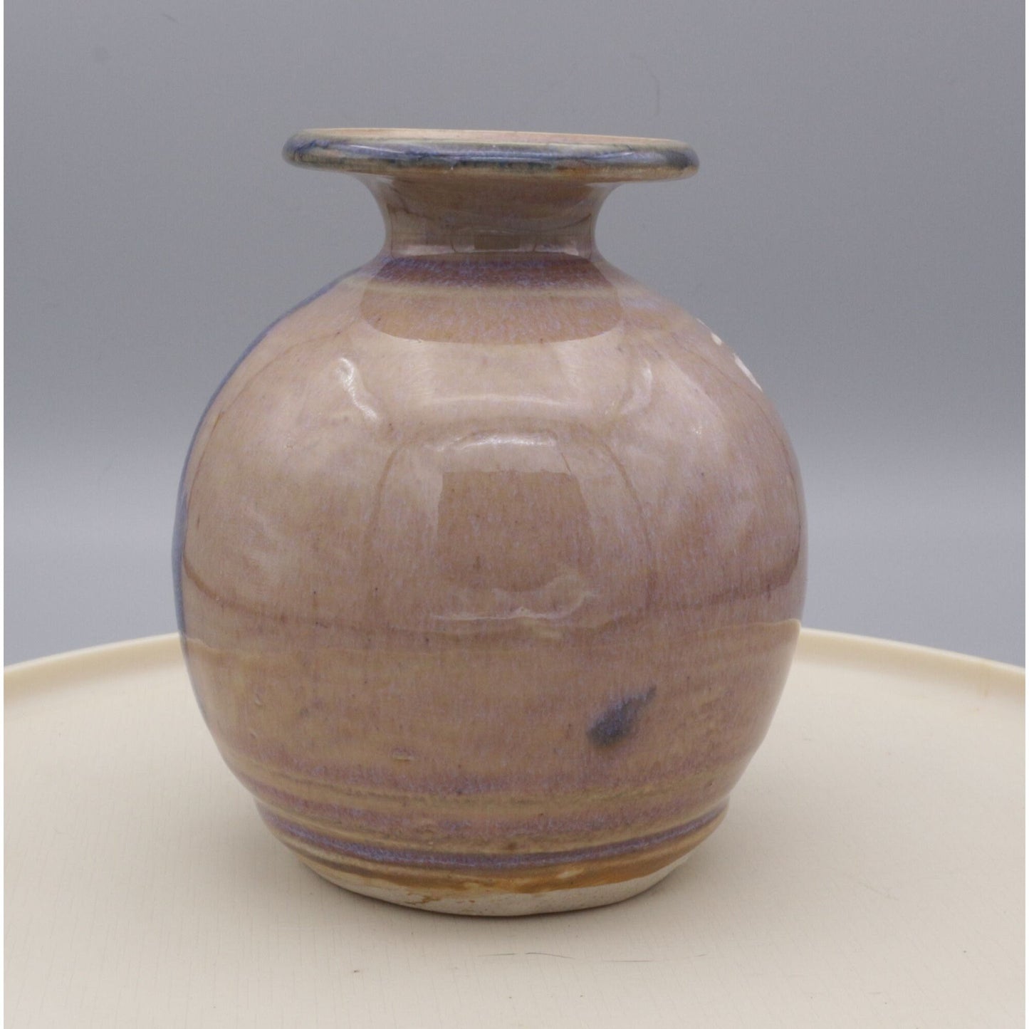 Rob Grimes Tested by Fire Pottery Signed Stoneware Vase Small Art Pottery