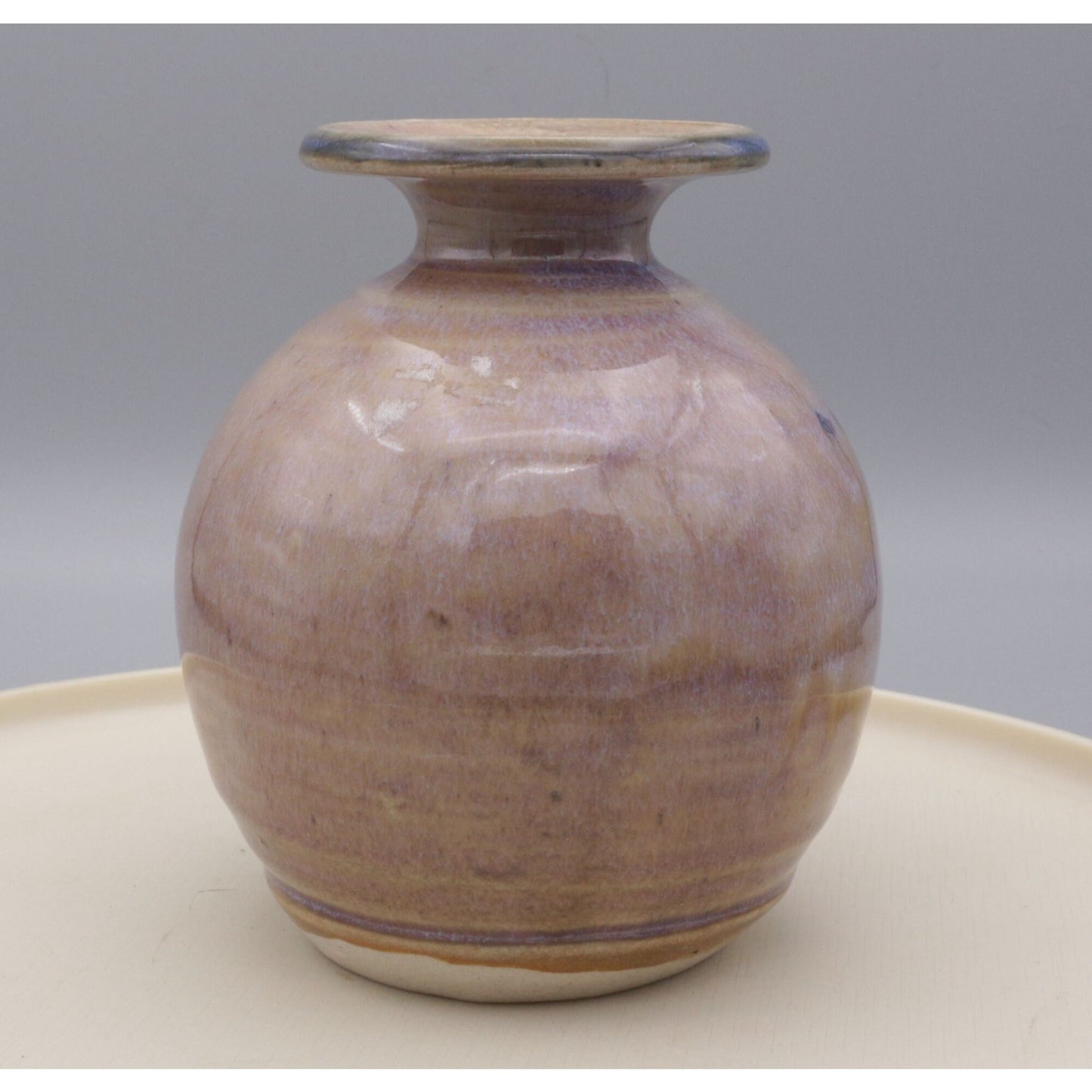 Rob Grimes Tested by Fire Pottery Signed Stoneware Vase Small Art Pottery