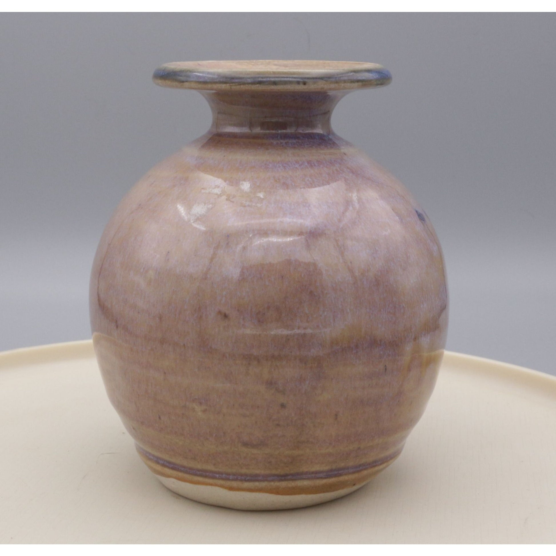 Rob Grimes Tested by Fire Pottery Signed Stoneware Vase Small Art Pottery