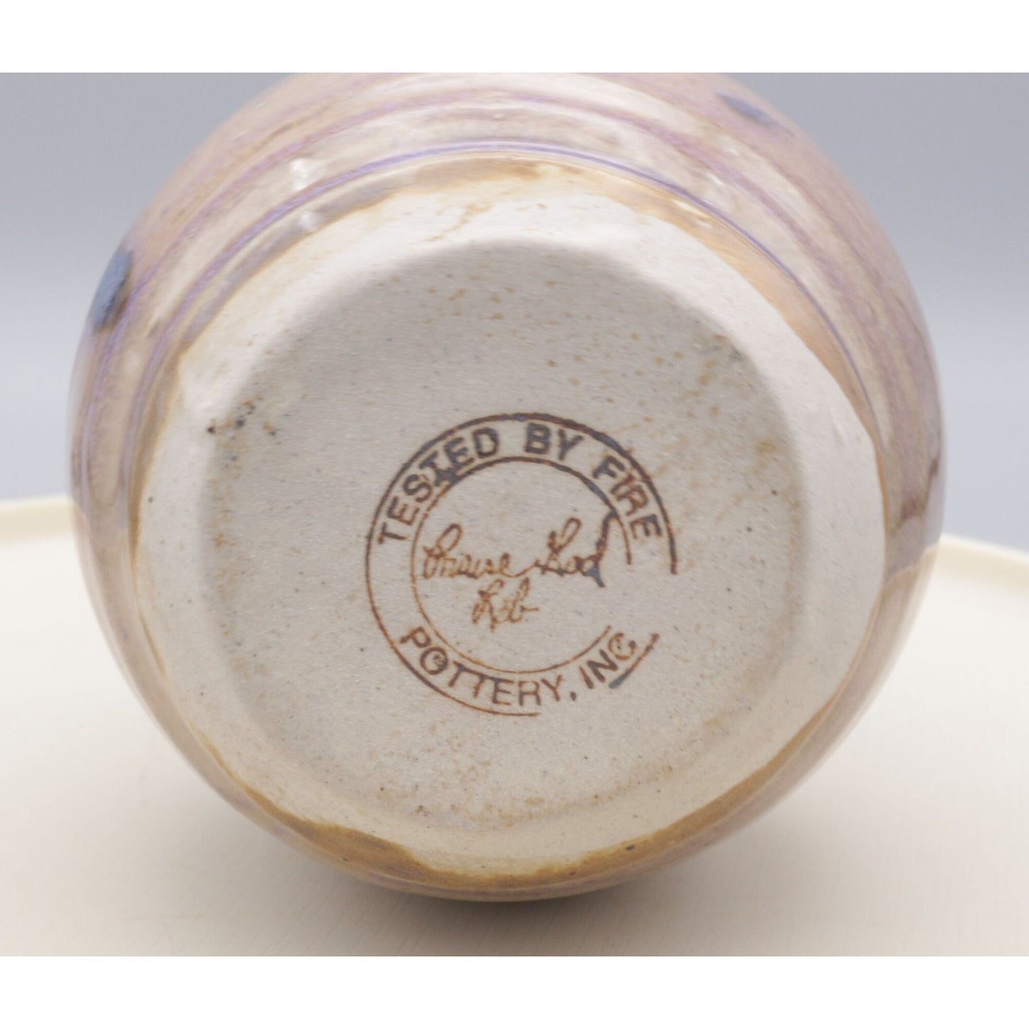 Rob Grimes Tested by Fire Pottery Signed Stoneware Vase Small Art Pottery