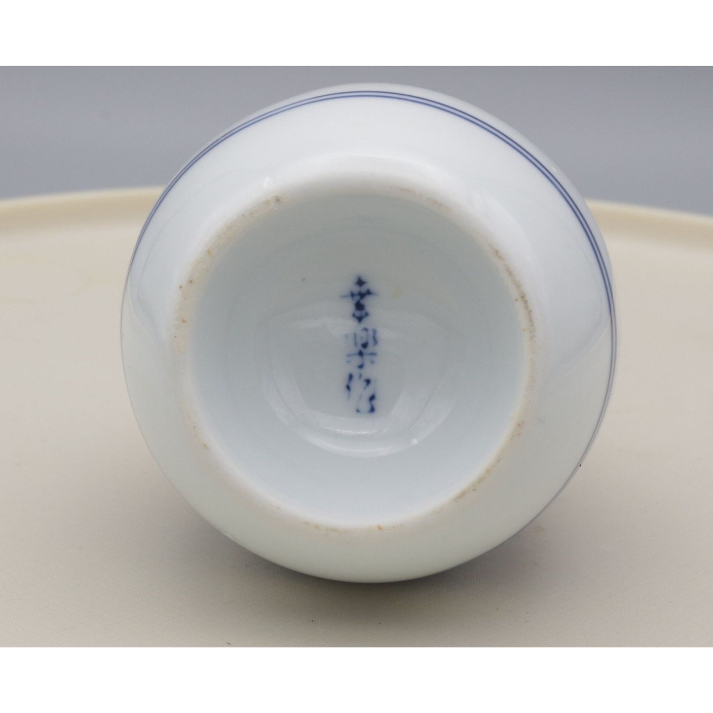 Vintage Japanese Hand Painted Ceramic Floral Sake Bottle or Bud Vase