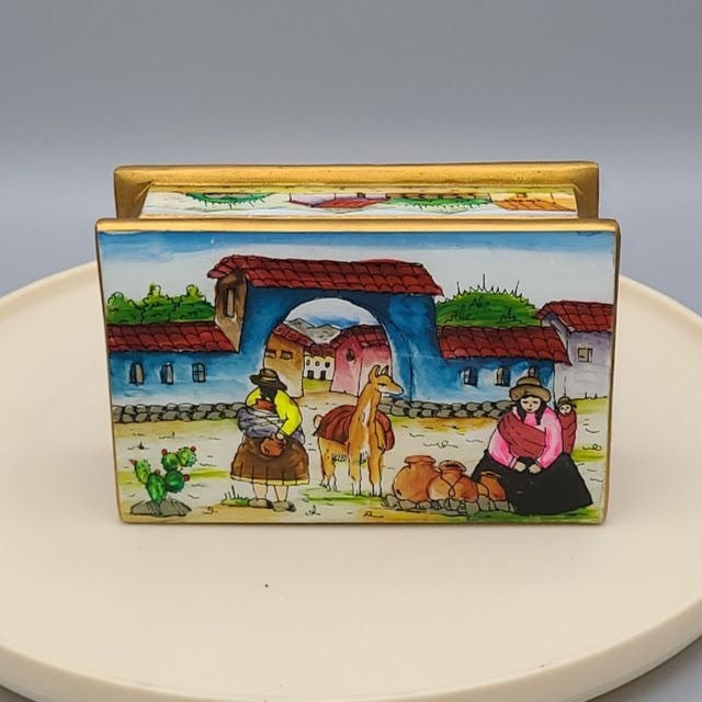 Felix Espinoza Vargas Original Artwork Signed Trinket Box Peru