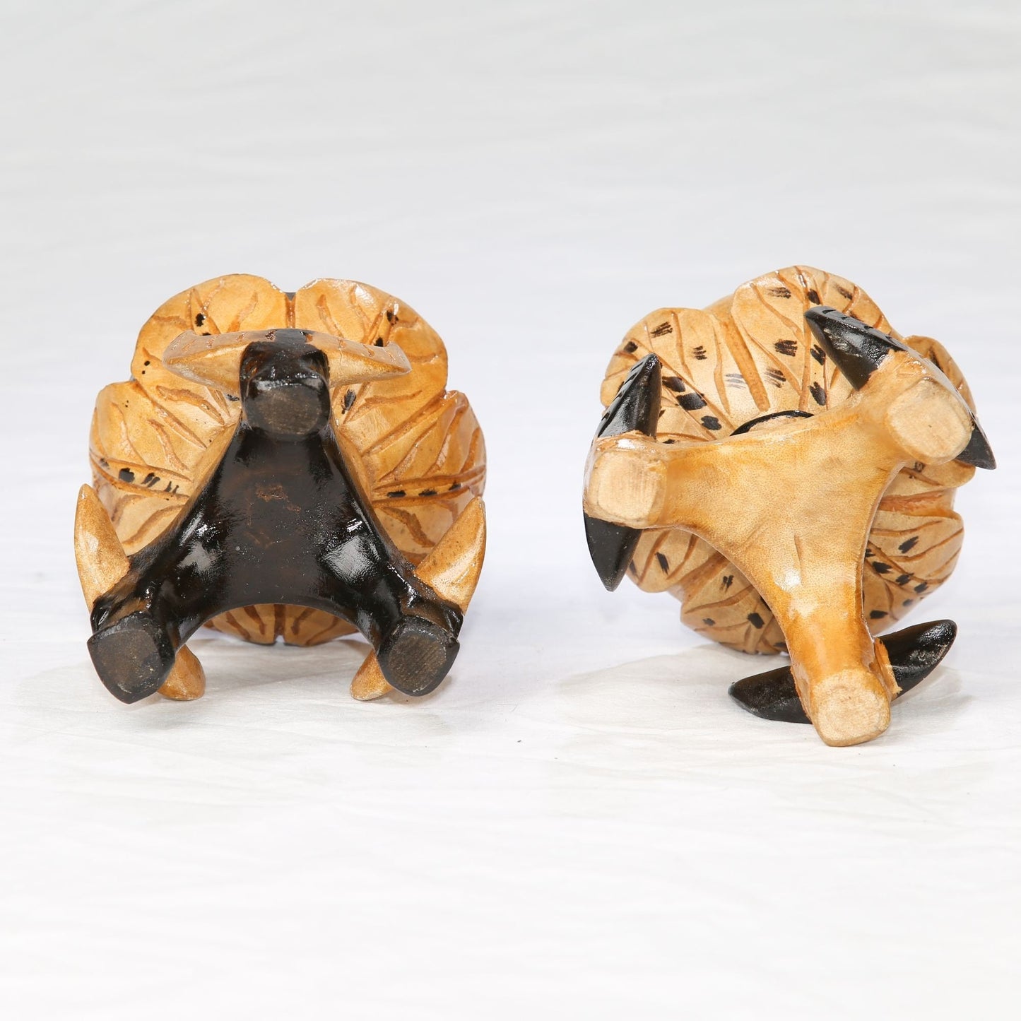 Vintage Hand Made Phillippine Art Ash Tray Set of 2 Wooden