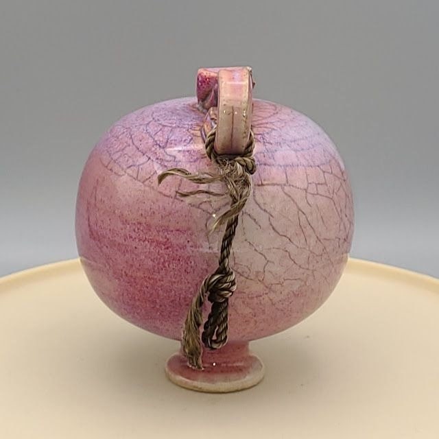Pink and Purple Hanging Studio Pottery Hand Made