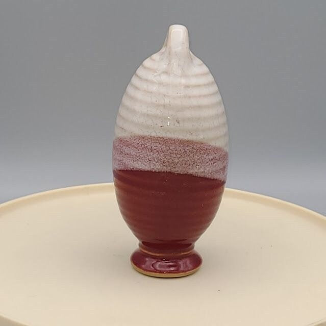Red and White Hanging Studio Pottery Decoration Hand Made