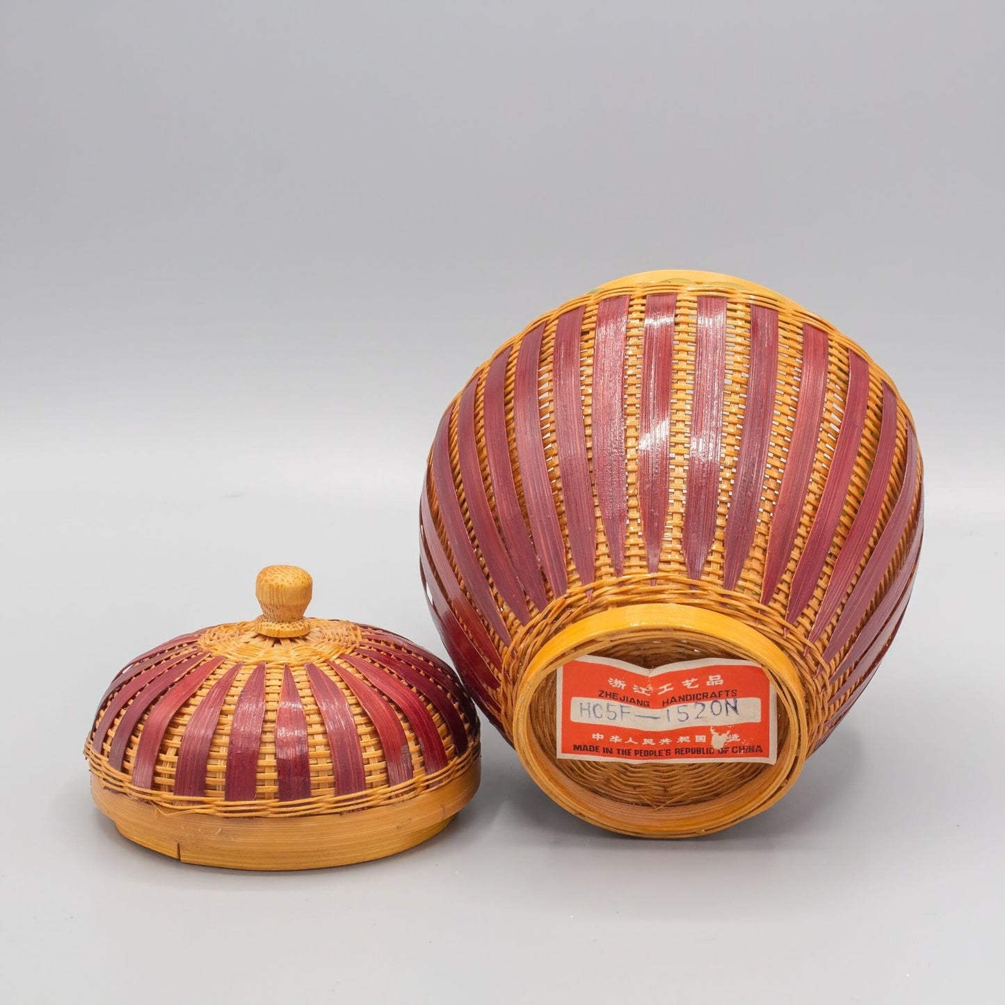 Vintage 1970s Handmade Miniature Basket Made in Peoples Republic of China