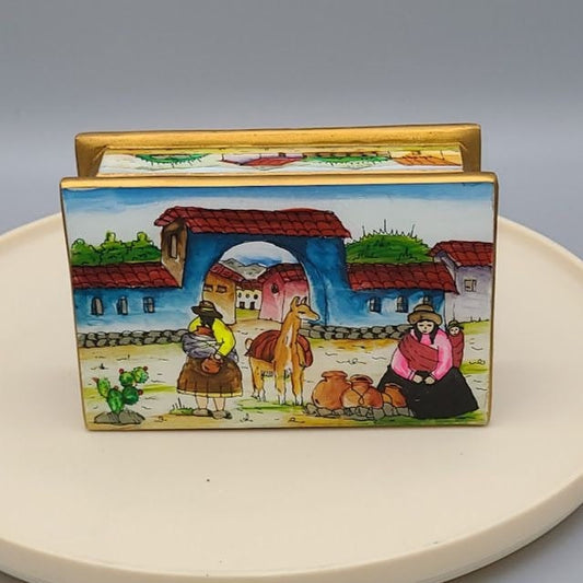 Felix Espinoza Vargas Original Artwork Signed Trinket Box Peru