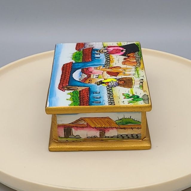 Felix Espinoza Vargas Original Artwork Signed Trinket Box Peru