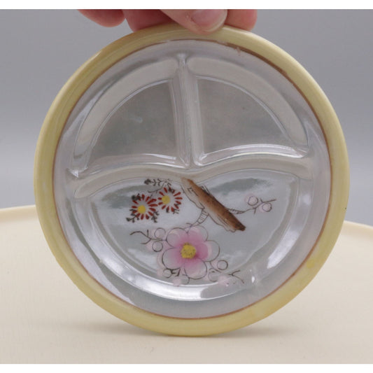 Vintage Doll Plate Ceramic Handpainted Lusterware Miniature Dish Made in Japan