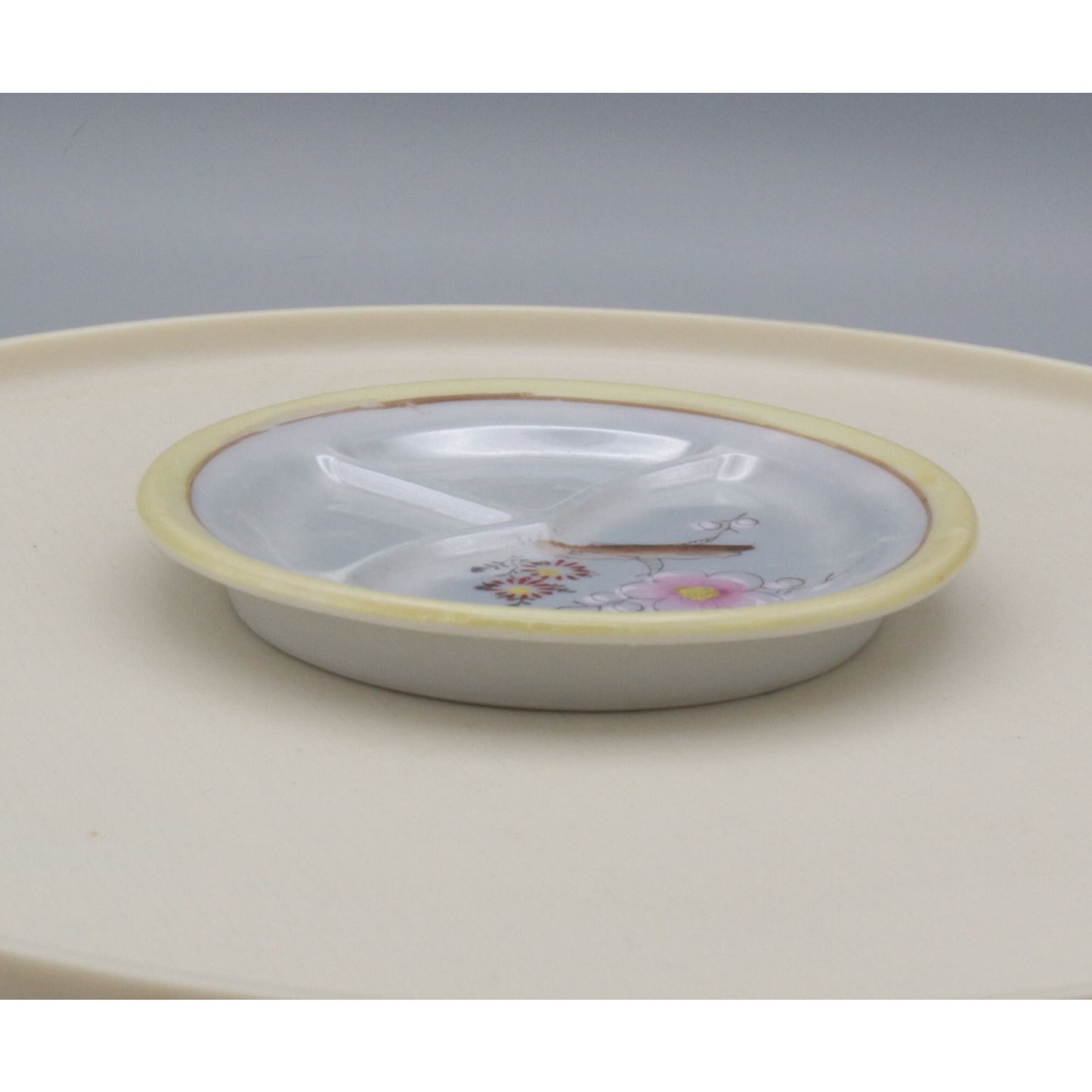 Vintage Doll Plate Ceramic Handpainted Lusterware Miniature Dish Made in Japan