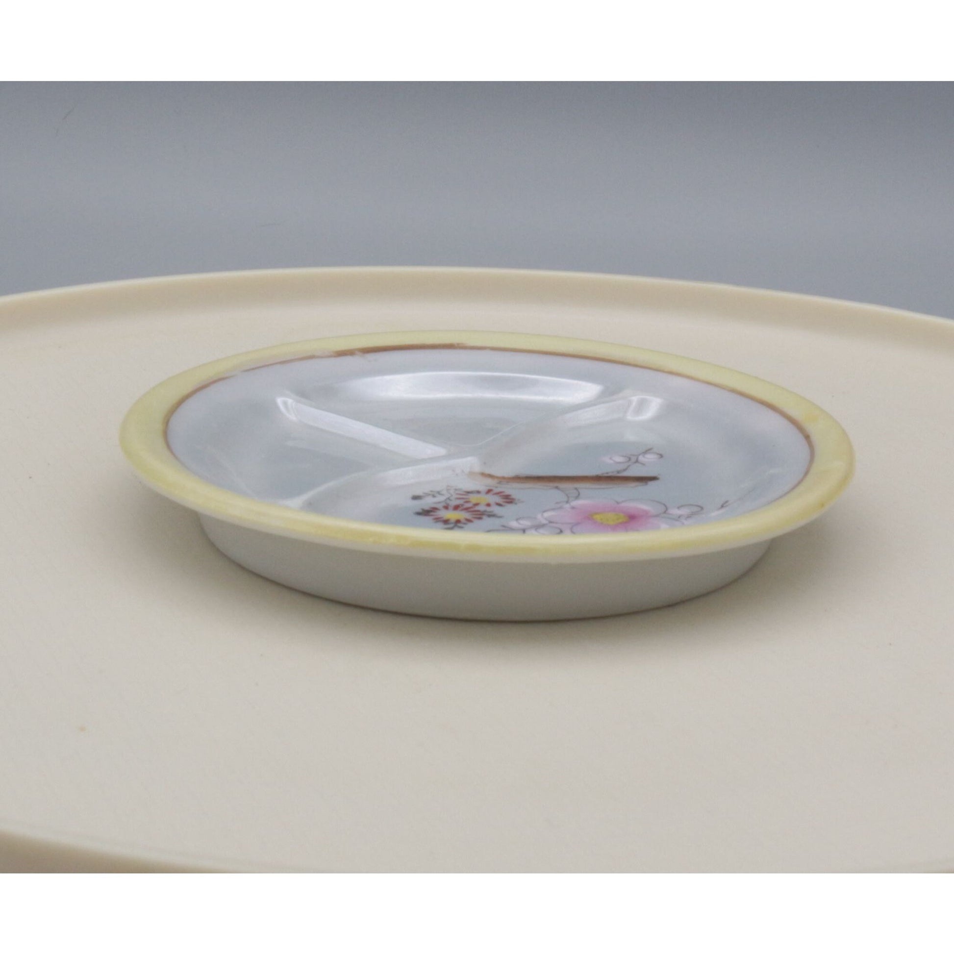 Vintage Doll Plate Ceramic Handpainted Lusterware Miniature Dish Made in Japan