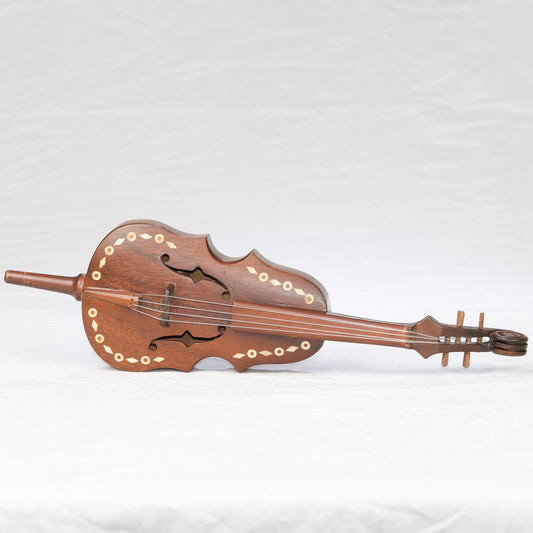 Vintage Cello String Instrument Music Box Plays "Somewhere My Love"