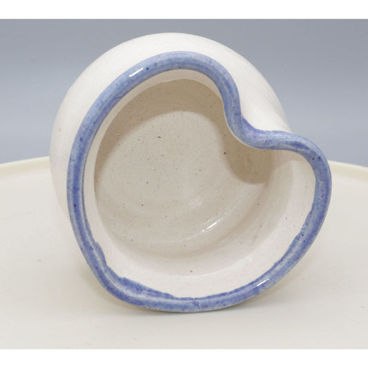 Vintage Signed Studio Pottery Stoneware Heart-shaped Bowl Signed MK