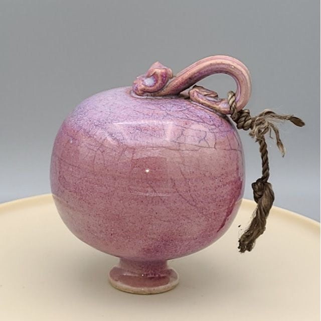 Pink and Purple Hanging Studio Pottery Hand Made