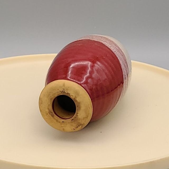 Red and White Hanging Studio Pottery Decoration Hand Made
