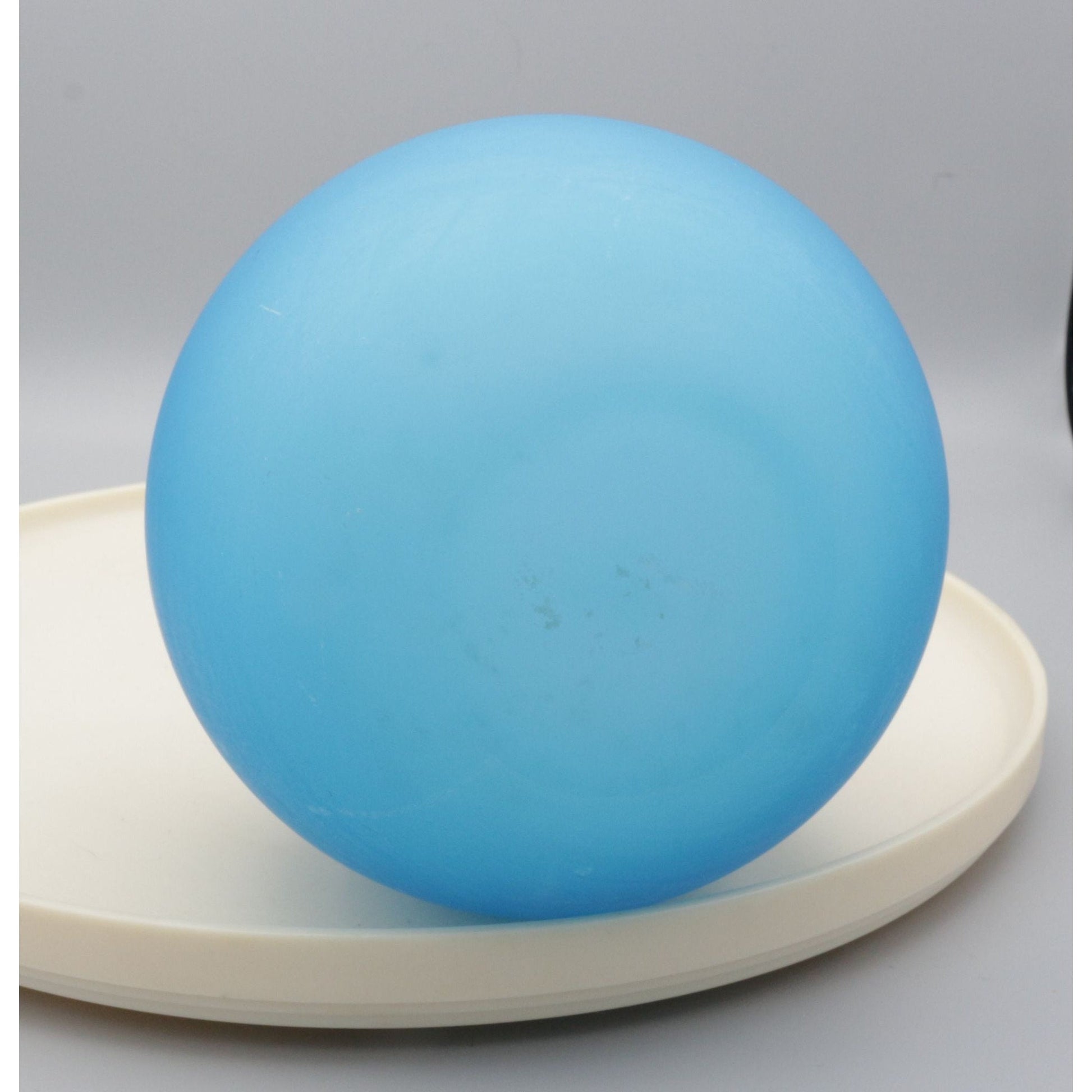 VIntage Blue Cased Satin Glass Ruffle Vase Bowl